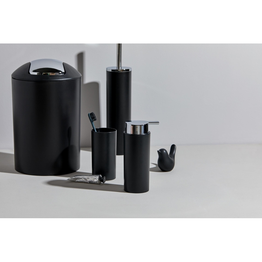 WENKO 24078800 - Set CALVO 6,5x13 cm zwart/glanzend chroom