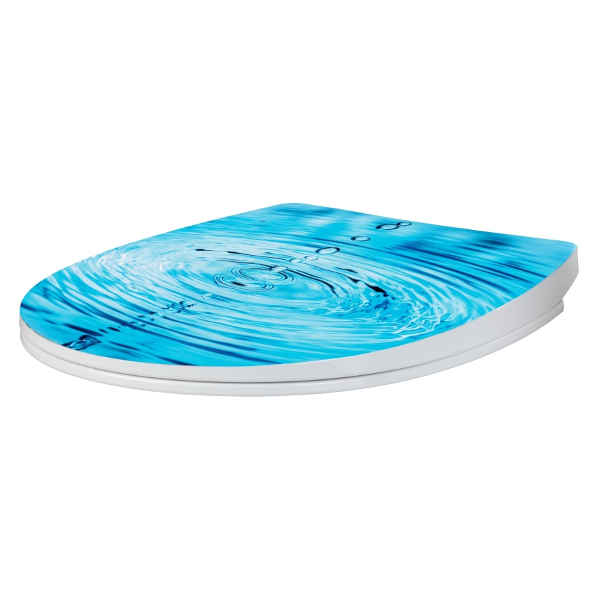 WENKO 24082800-Toiletbril DROPLETS 45x38,8 cm veelkleurig/glanzend chroom