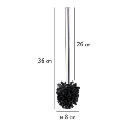 WENKO 24089800 - SET 4x wc-borstel 8x35 cm RVS/zilver/zwart