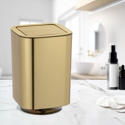 WENKO 24163100 - Afvalemmer AURON 17x25,5 cm goudkleurig