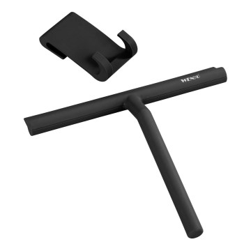 WENKO 24171100 - Douchewisser MOLA 21x24,5 cm roestvrij staal/zwart