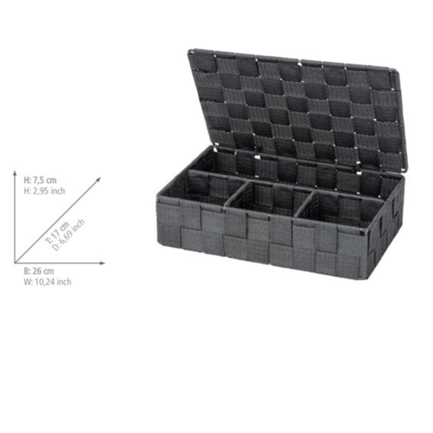 WENKO 24223100 - Opbergmand ADRIA 26x17 cm grijs/antraciet
