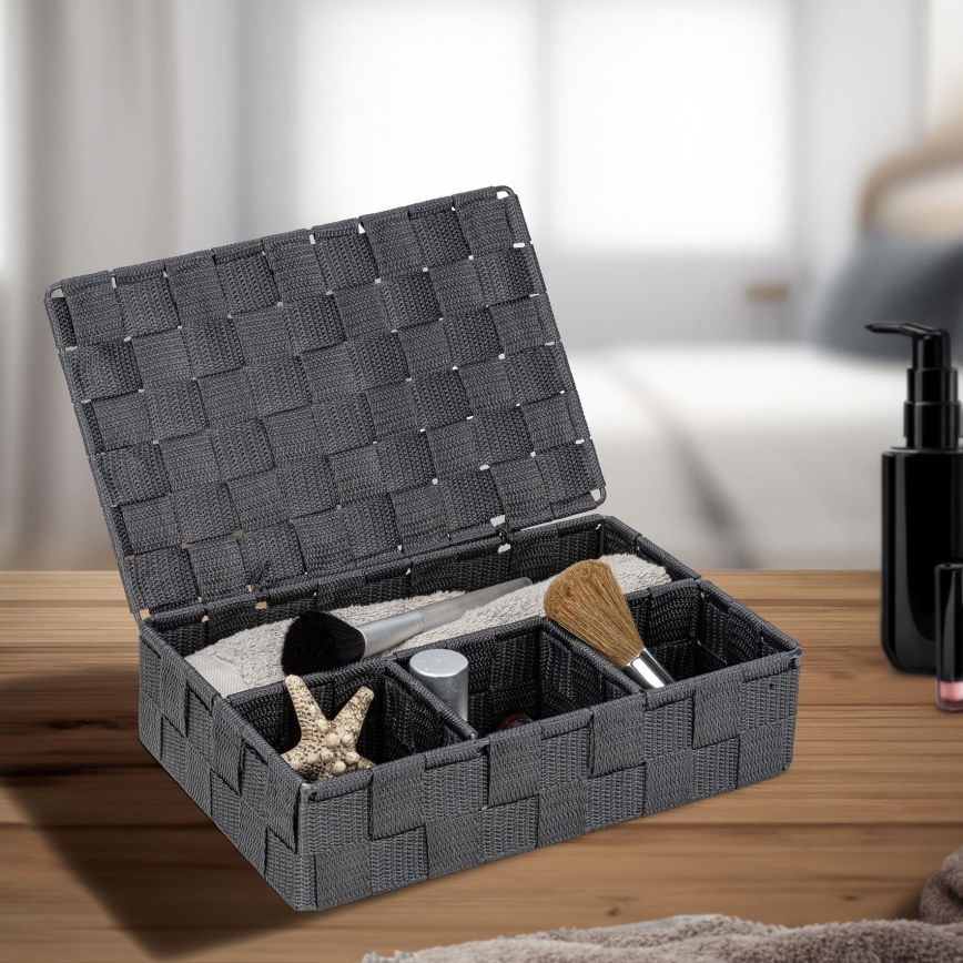 WENKO 24223100 - Opbergmand ADRIA 26x17 cm grijs/antraciet