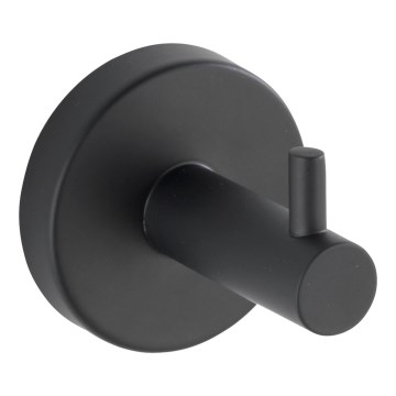 WENKO 24232100-Haak BOSIO BLACK 5,5x5,5 cm roestvrij staal/zilver