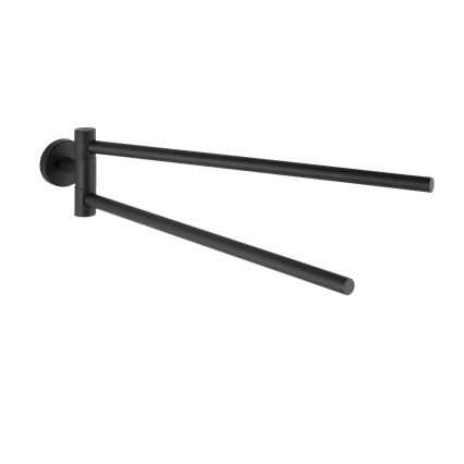 WENKO 24238100 - BOSIO BLACK handdoekhouder 5,5 x 43 cm, roestvrij staal / zilverkleurig