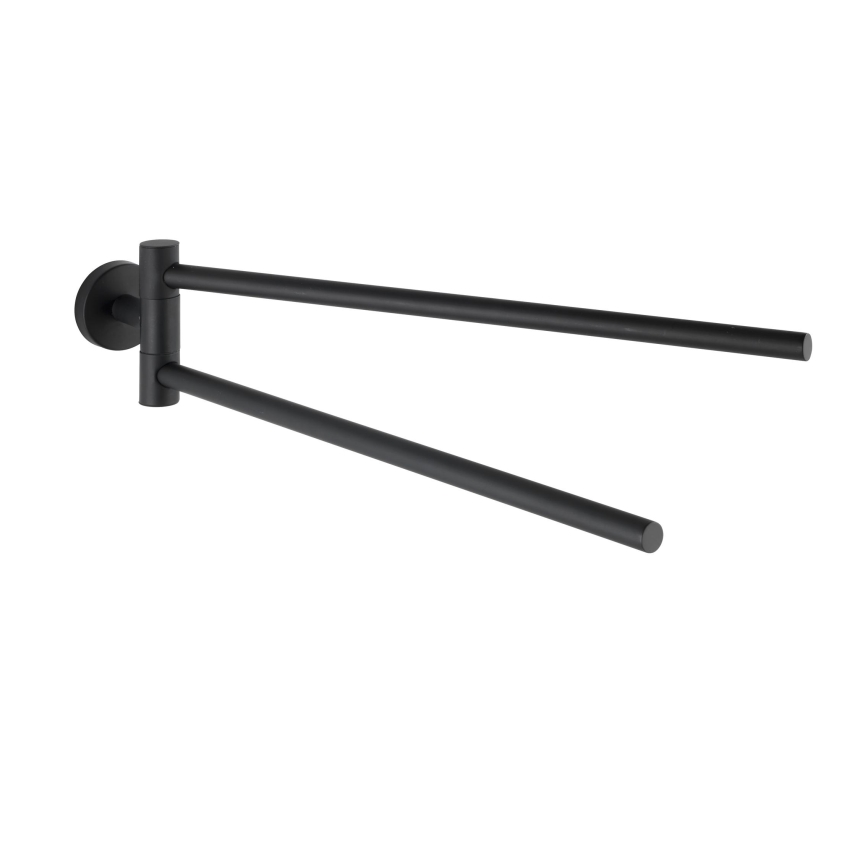 WENKO 24238100 - BOSIO BLACK handdoekhouder 5,5 x 43 cm, roestvrij staal / zilverkleurig