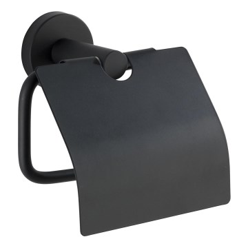 WENKO 24241100-Toiletrolhouder BOSIO BLACK 15x13,5 cm RVS/zilver