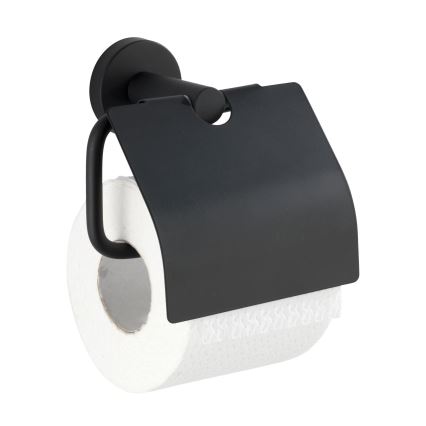WENKO 24241100-Toiletrolhouder BOSIO BLACK 15x13,5 cm RVS/zilver