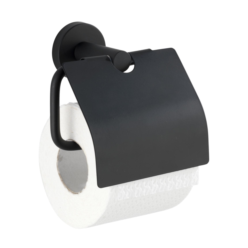 WENKO 24241100-Toiletrolhouder BOSIO BLACK 15x13,5 cm RVS/zilver