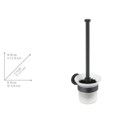 WENKO 24243100-WC toiletborstel BOSIO BLACK 10x35 cm roestvrij staal/zilver/satijn