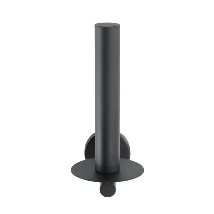WENKO 24262100 - Toiletrolhouder BOSIO BLACK, 8 x 18 cm, RVS/zilver