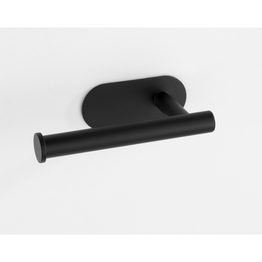 WENKO 24287100-Toiletrolhouder TURBO-LOC OREA BLACK 16x7 cm RVS/zwart