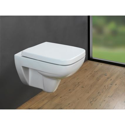 WENKO 24334100-Toiletbril EXCLUSIEF 46,5x37 cm wit/zilver