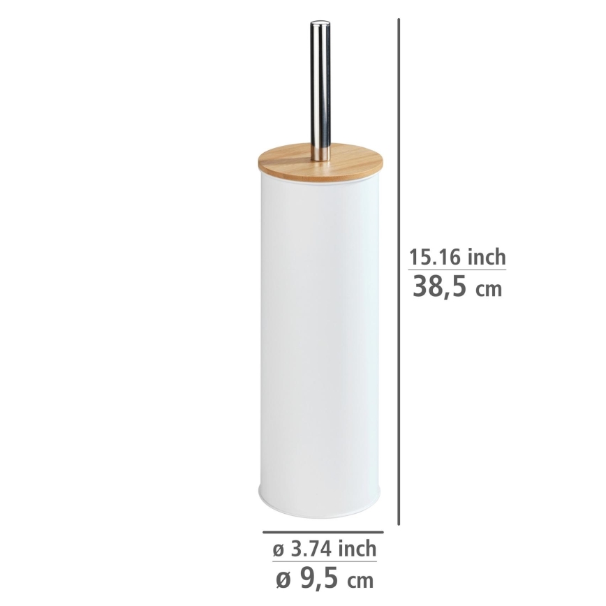 WENKO 24393100 - WC-borstel TORTONA 9,5 x 38,5 cm wit/bruin