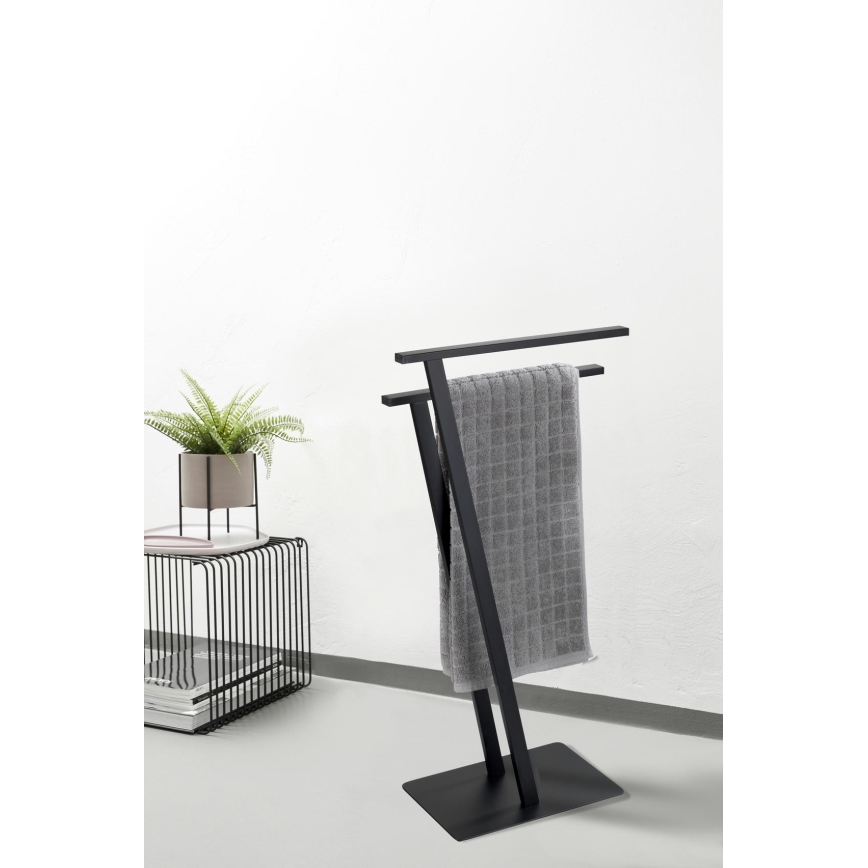 WENKO 24396100 - Handdoekenrek LIRIO 20x40 cm zwart