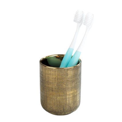 WENKO 24400100 - Tandenborstelbeker RIVARA 7,5x9,5 cm goud