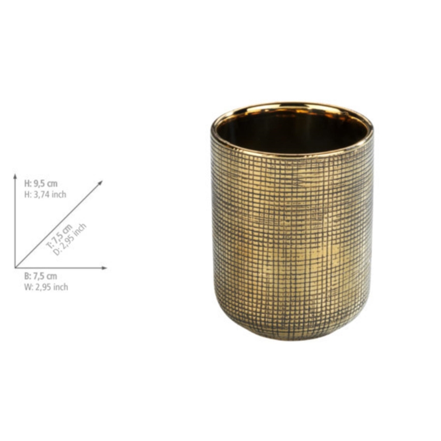 WENKO 24400100 - Tandenborstelbeker RIVARA 7,5x9,5 cm goud