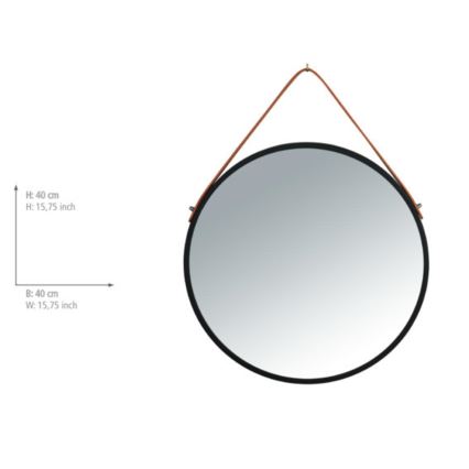 WENKO 24424100 - Spiegel BORRONE 40x40 cm zwart/zilver