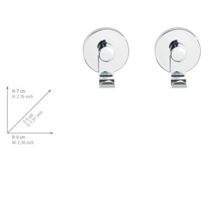 WENKO 24466100 - VACUUM-LOC haak, 6 x 7 cm, glanzend chroom
