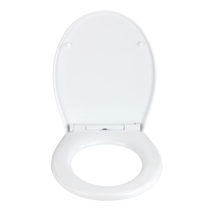 WENKO 24516100-WC wc-bril, draagkracht 300/350 kg, 37x44,5 cm, wit/zilver