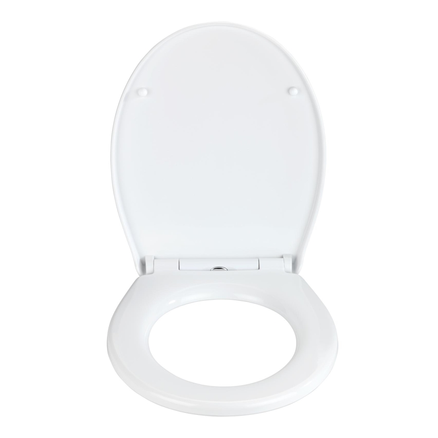 WENKO 24516100-WC wc-bril, draagkracht 300/350 kg, 37x44,5 cm, wit/zilver