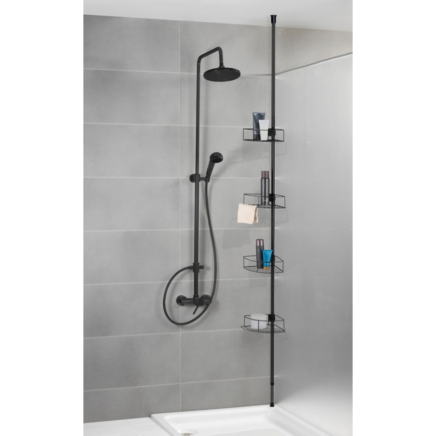 WENKO 24568100-Hoekplank DOLCEDO 31x230 cm roestvrij staal/zwart