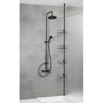 WENKO 24568100-Hoekplank DOLCEDO 31x230 cm roestvrij staal/zwart