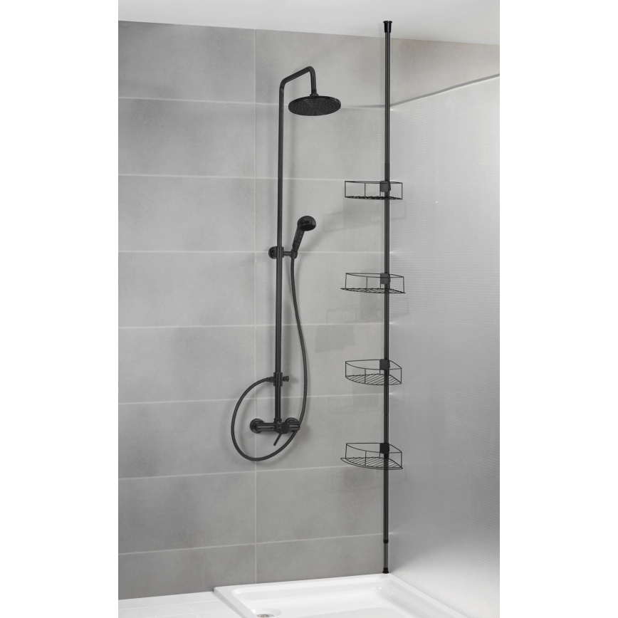 WENKO 24568100-Hoekplank DOLCEDO 31x230 cm roestvrij staal/zwart