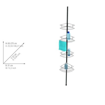 WENKO 24568100-Hoekplank DOLCEDO 31x230 cm roestvrij staal/zwart