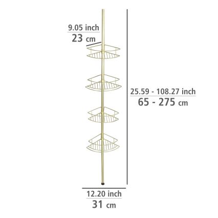 WENKO 24569100-Hoekplank DOLCEDO 31x275 cm goudkleurig