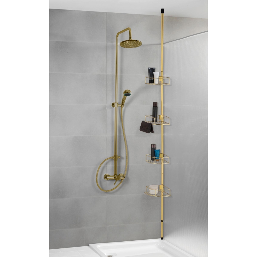 WENKO 24569100-Hoekplank DOLCEDO 31x275 cm goudkleurig