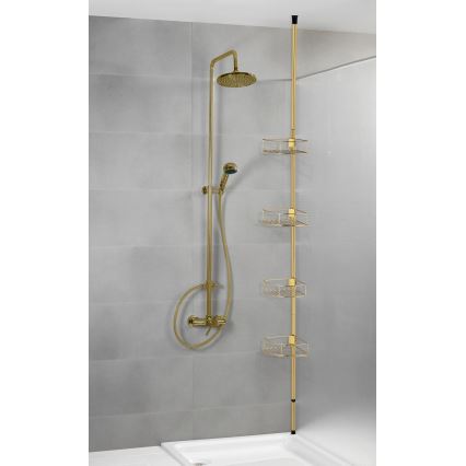 WENKO 24569100-Hoekplank DOLCEDO 31x275 cm goudkleurig
