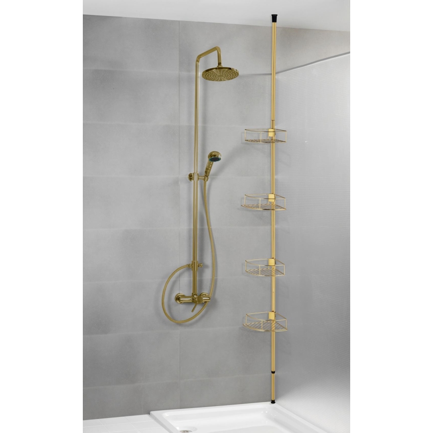 WENKO 24569100-Hoekplank DOLCEDO 31x275 cm goudkleurig