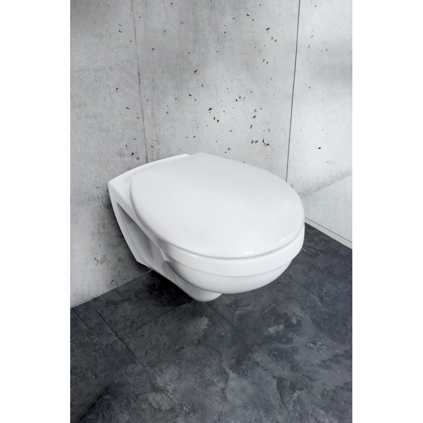 WENKO 24571100-WC WC-bril VORNO NEO 46x37 cm wit/zilver