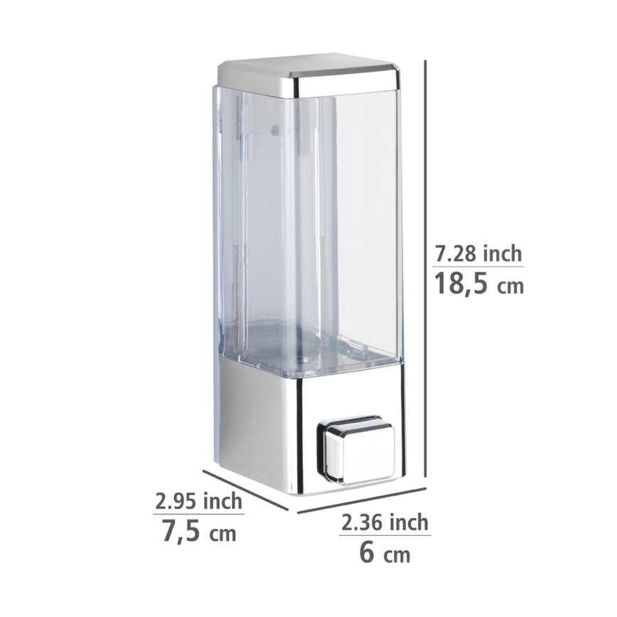 WENKO 24593100-Zeepdispenser ISTRES 320 ml glanzend chroom/helder