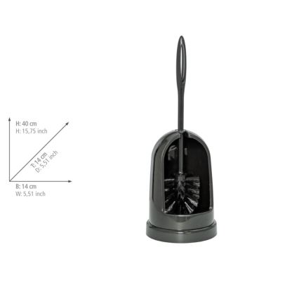WENKO 24637100 - WC-borstel STANDARD 14x40 cm zwart