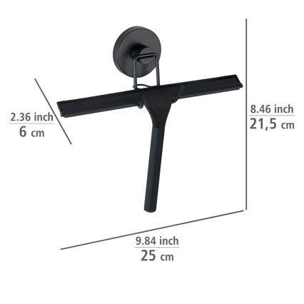WENKO 24731100-Douchewisser VACUUM-LOC ROND 24,5x25 cm zwart