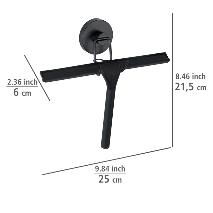 WENKO 24731100-Douchewisser VACUUM-LOC ROND 24,5x25 cm zwart