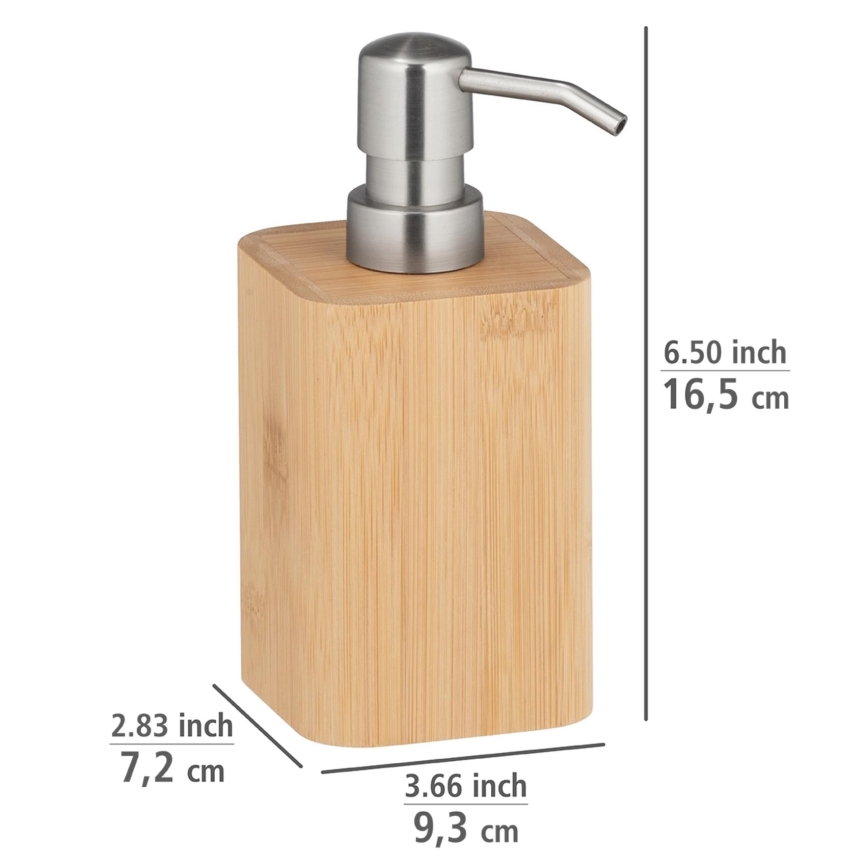 WENKO 24747100 - Zeepdispenser BAMBUSA 9,3x16,5 cm bruin