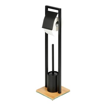 WENKO 24751100 - WC-set BAMBU⁠SA 18x72,5 cm zwart/bruin