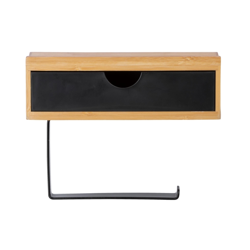 WENKO 24754100 - Toiletrolhouder BAMBUSA 18,5 x 14 cm bruin/zwart