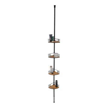 WENKO 24756100-Hoekplank DOLCEDO 31x20 cm roestvrij staal/zwart/bruin