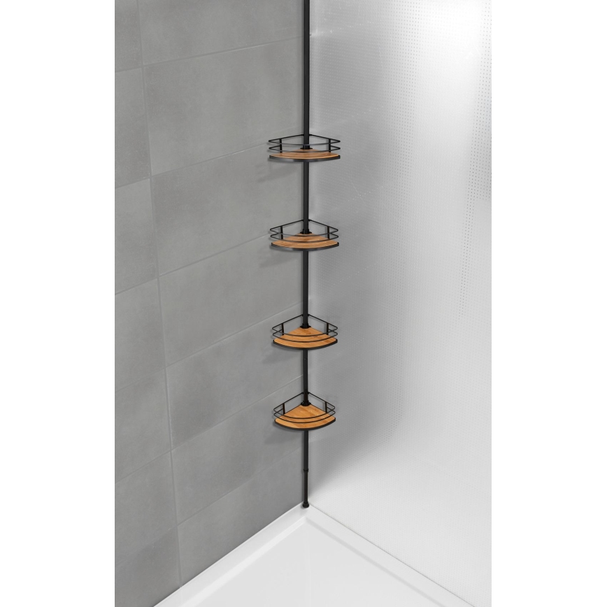 WENKO 24756100-Hoekplank DOLCEDO 31x20 cm roestvrij staal/zwart/bruin