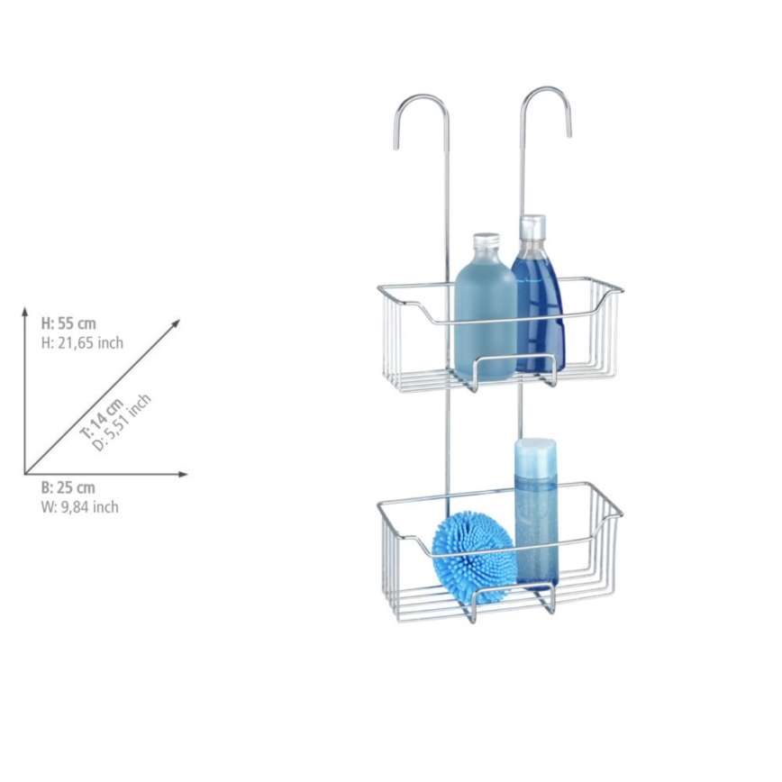 WENKO 24758100 - Doucherek MILO 25x55 cm zilver/helder