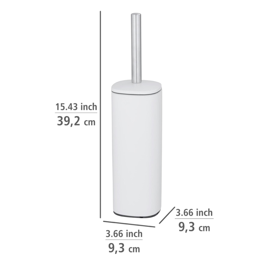 WENKO 24776100 - WC-borstel ALASSIO 9,3x39,2 cm rvs/wit