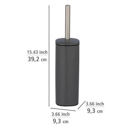 WENKO 24777100 - WC-set ALASSIO 9,3x39,2 cm rvs/grijs