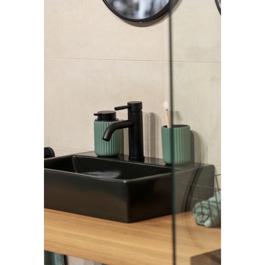 WENKO 24807100 - Zeepdispenser BELLUNO 8x13,5 cm groen/zwart