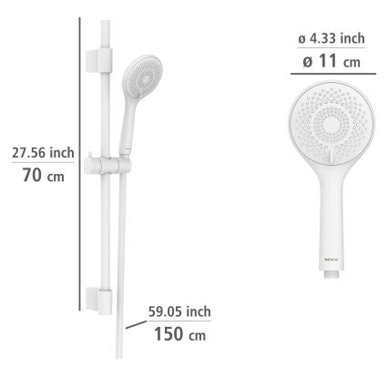 WENKO 24916100 - Doucheset Waterbesparend systeem 70 cm wit