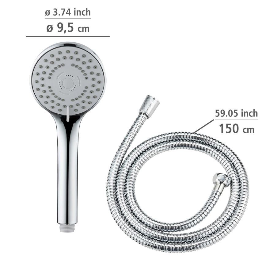 WENKO 24918100 - Douchekop BASIC LINE 9,5x9,5 cm glanzend chroom/zilverkleurig
