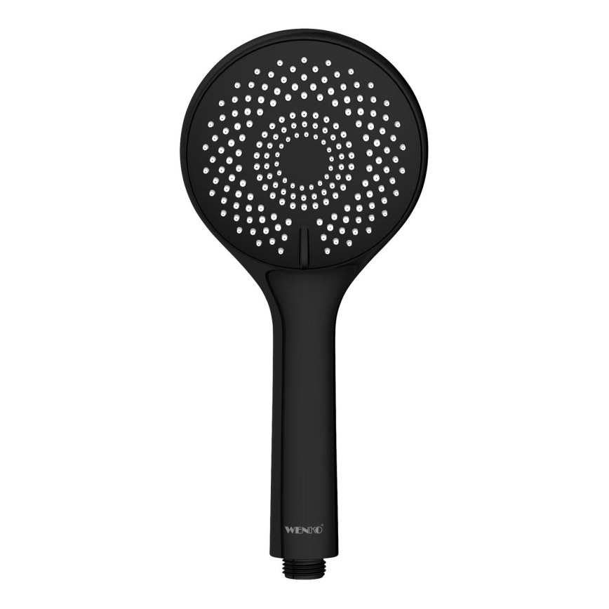 WENKO 24924100 - Douchekop WATERSAVING SYSTEM 11x11 cm zwart